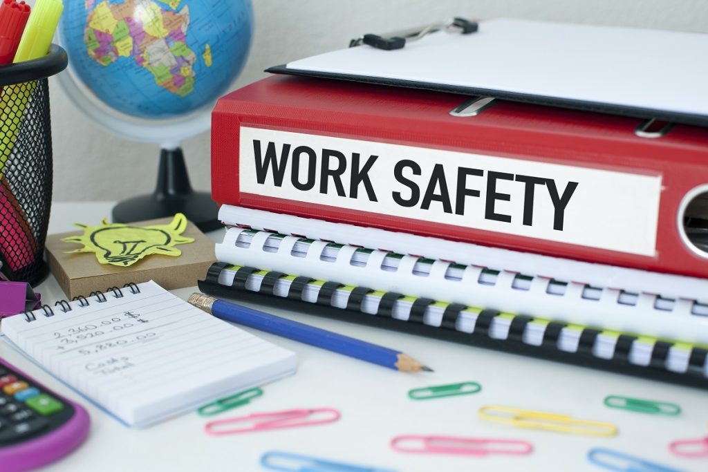 work safety file on a table